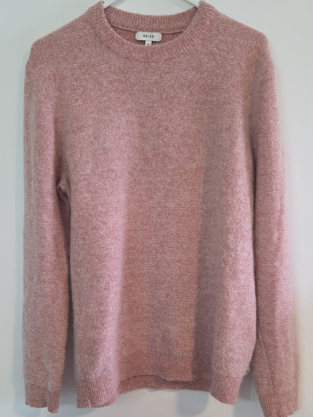 Reiss heathered pink crew neck sweater